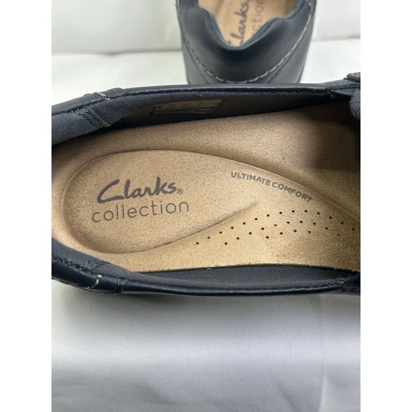 Clarks Women's Ellowyn Slip On Loafer Navy Blue Size 9 Comfort Cushion Casual - Picture 9 of 11